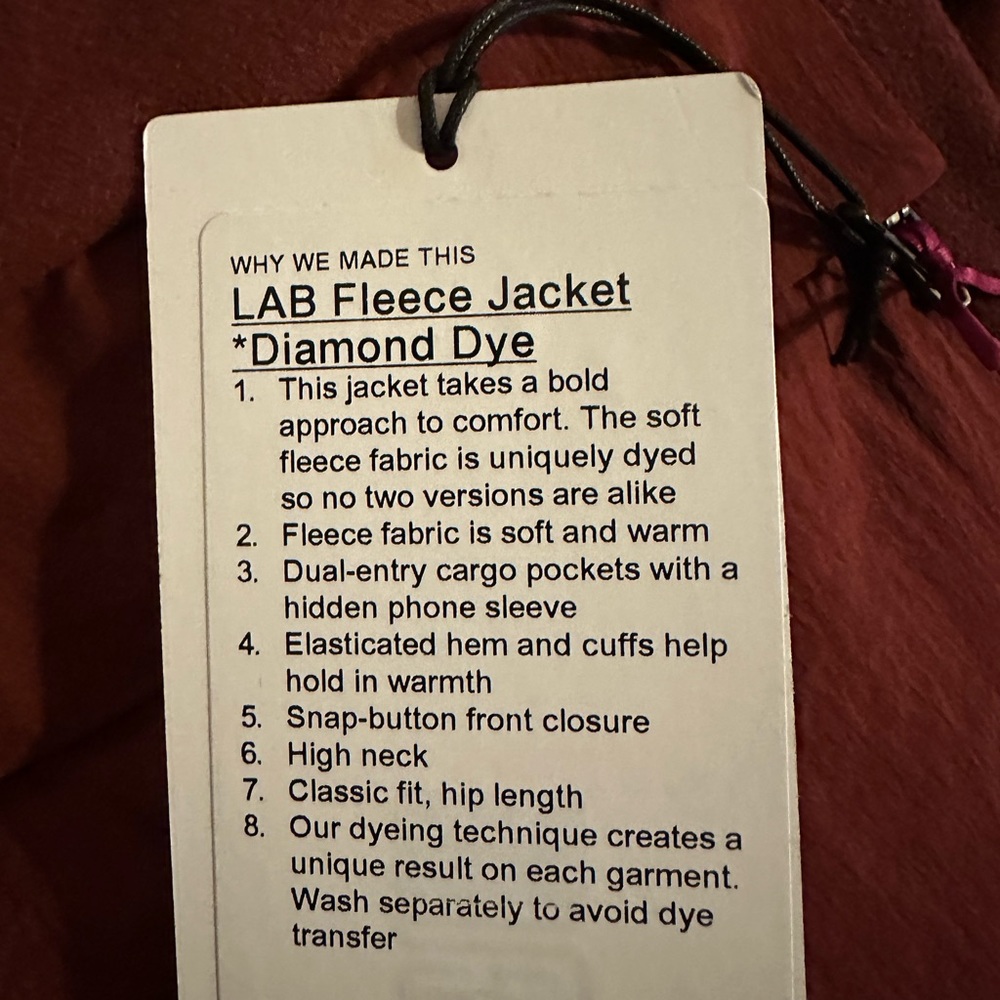 Lululemon LAB Fleece Jacket Diamond Dye - Picture 8 of 8